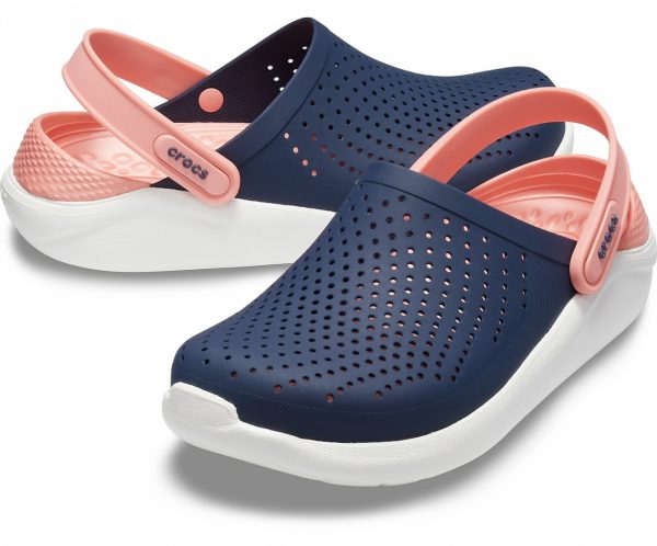Крокс Crocs LiteRide Лайтрайд Темно-синие Белая подошва Розовая пятка