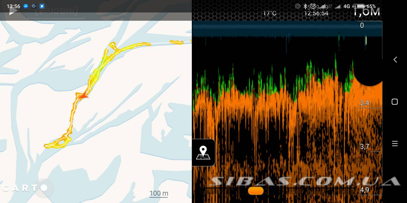 особенности эхолота deeper на каяке сибас с картами для рыбалки на педальном каяке Сибас Лион